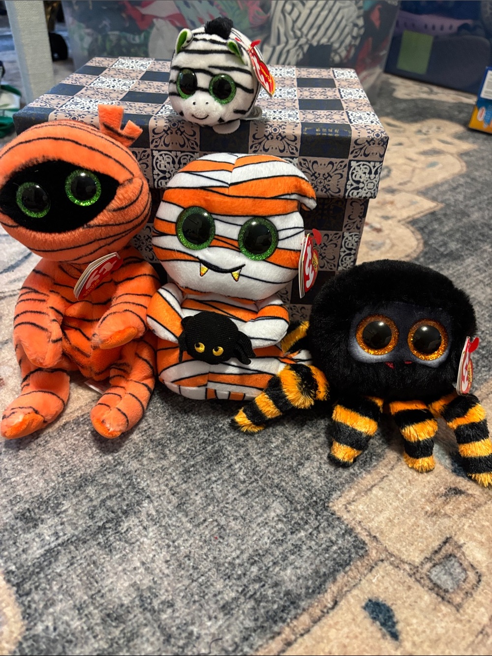 New! Ty Beanie Boos Halloween Plush Trio & Mini Zebra -